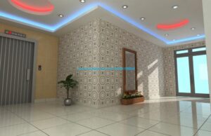 سقف کاذب با نور مخفی آبی و قرمز