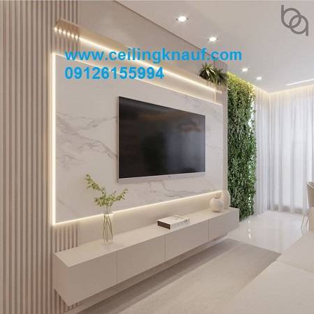 کناف tv room ترکیب ترمووال و سنگ اصلب